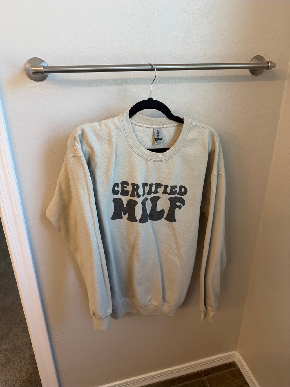 Certified MILF Graphic Crewneck Sweatshirt - Beige